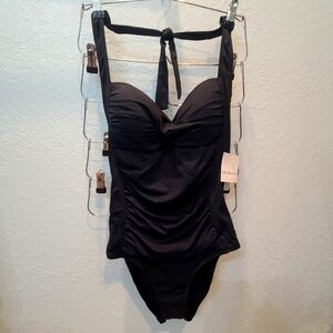 Liz Claiborne tummy control side shirred bathing suit